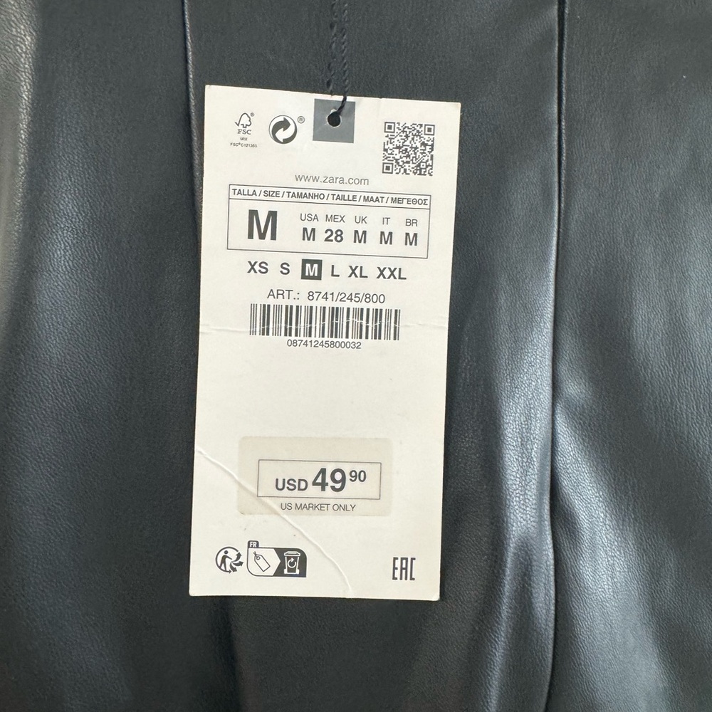 Zara leather strapless dress - Picture 3 of 4